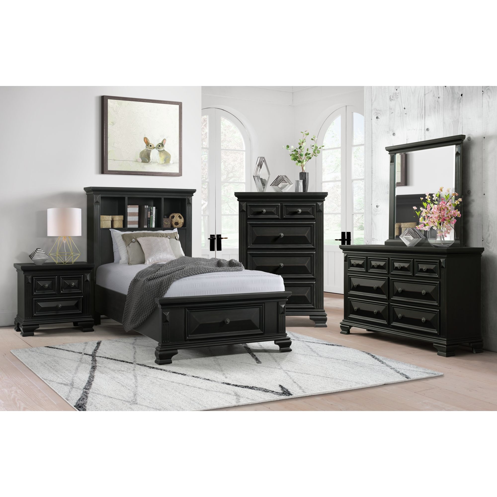 Elements International Bedroom Calloway Black Youth Bedroom